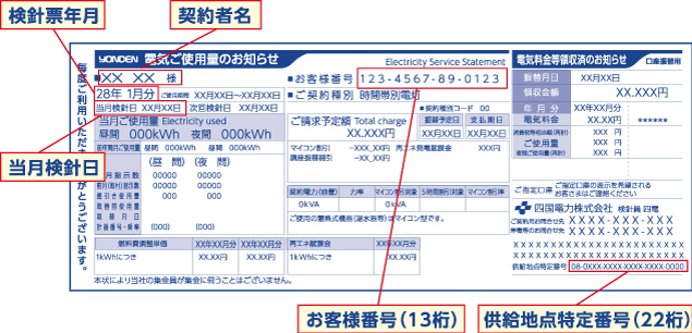 四国電力検針票