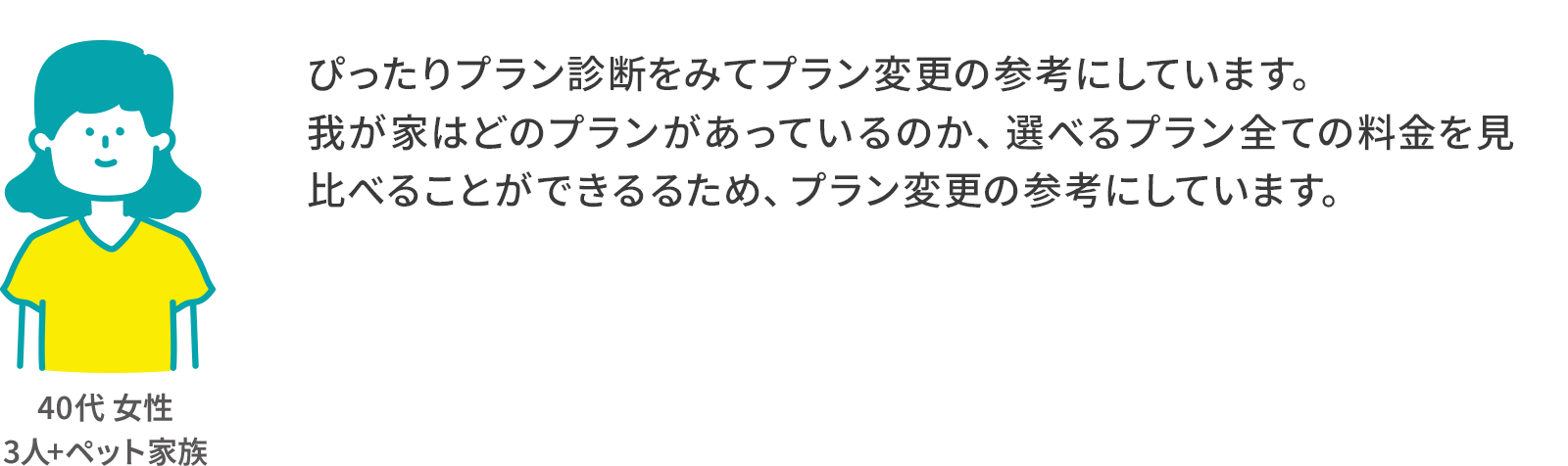 ぴったりプラン診断をみてプラン変更の参考にしています。